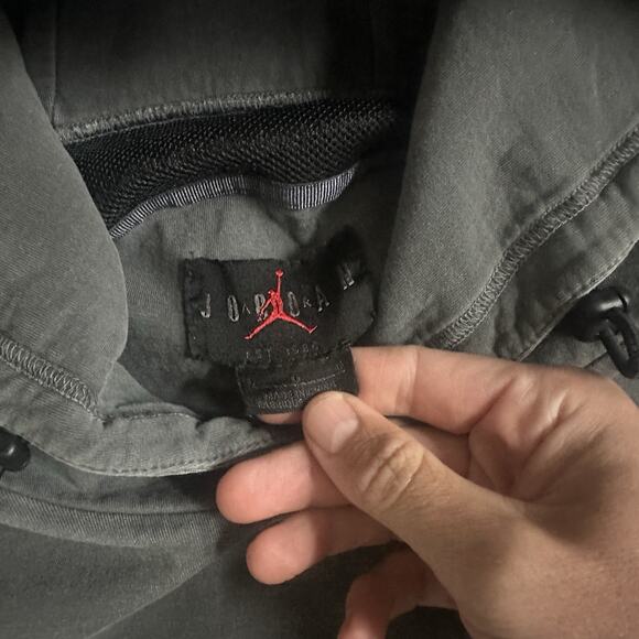 Mens Nike Air Jordan 23 Engineered Box Logo Charcoal Gray Hoodie Sweatshirt Sz L - Picture 3 of 4